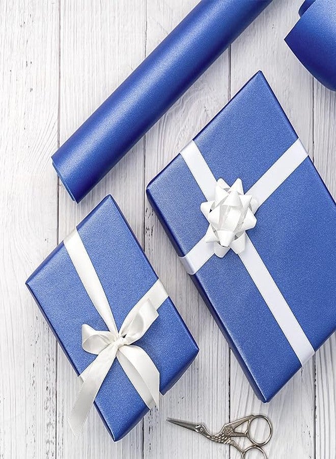 WRAPAHOLIC Royal Blue Pearl Glossy Gift Wrapping Paper,Solid Color Matte Wrapping Paper - Perfect for Birthday,Baby Shower,Christmas,Wedding,Valentine's Day,Party - 17in x 32.8ft Roll, 46 Sq. Ft - Image 3